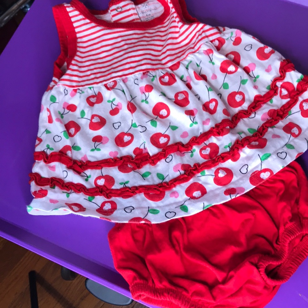 6 month cherry tank top outfit